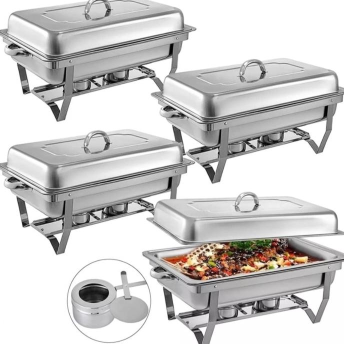 Pemanas Segi Prasmanan Jumbo Paket Hemat 4Set / Square Chafing Dish