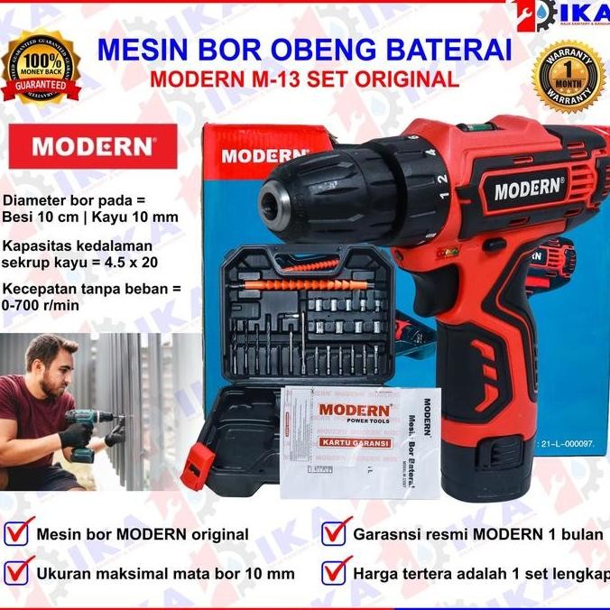 Sale Bor Modern M13 Set Bor Cas Baterai Modern M 13 Cordless / Bor Mesin Elektrik Cas Baterai Murah 