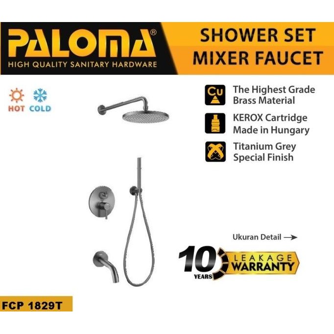 Paloma Fcp 1829T Shower Tanam Concealed Set Keran Kran Panas Dingin New Stok