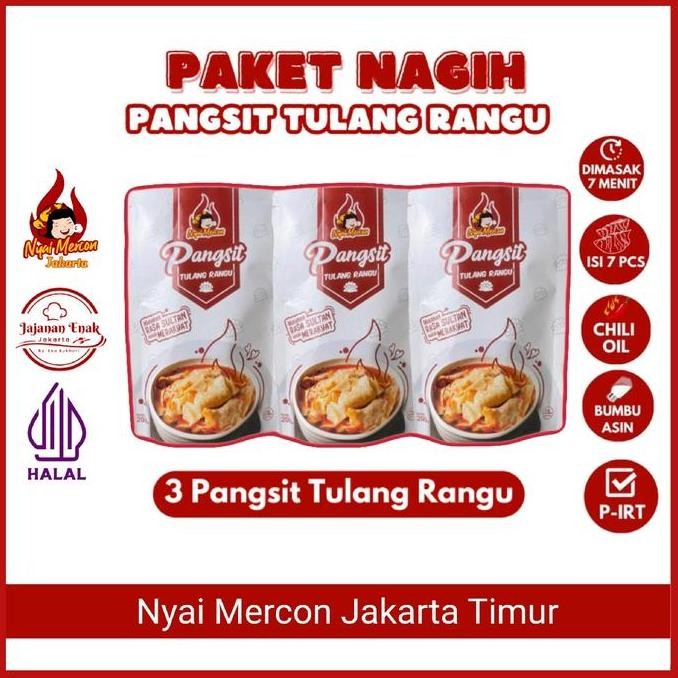 

Paket Nagih 3 Pangsit Tulang Rangu Nyai Mercon TS