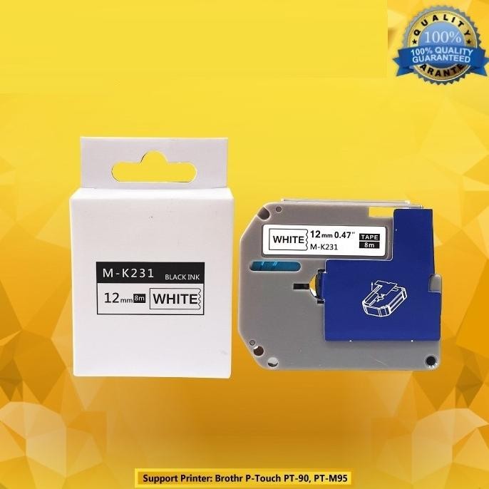 

Label Tape Brothe P-Touch Mk231 12Mm Black On White Pt-90 Pt-M95 Co