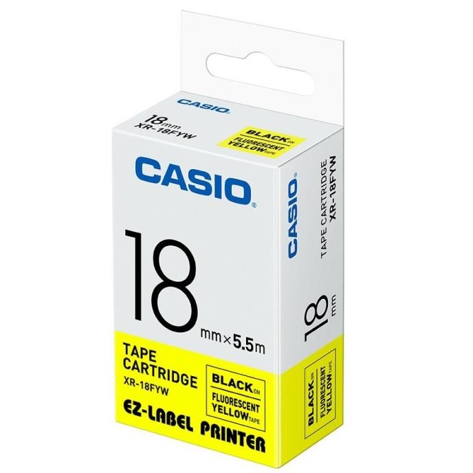 

Casio Label Xr-18Fyw 18Mm Black On Fluorescent Yellow 5,5M Co