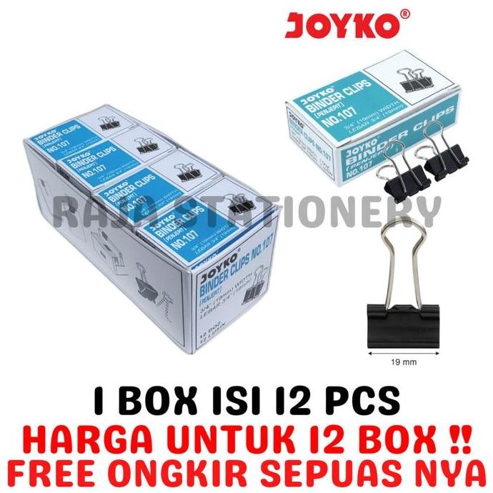 

JOYKO BINDER CLIP 107 KECIL 19MM KLIK KERTAS JOYKO NO.107 [12BOX] murah