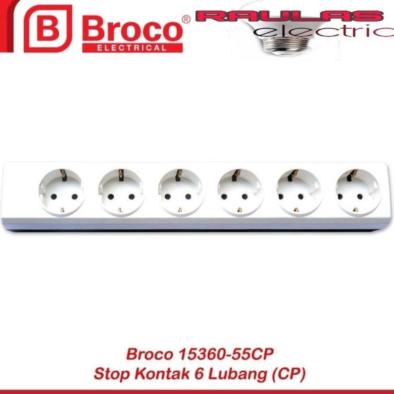 Stop Kontak Arde Broco 6 Lubang NCP - (15360) / Stop Kontak 6 Lubang Broco