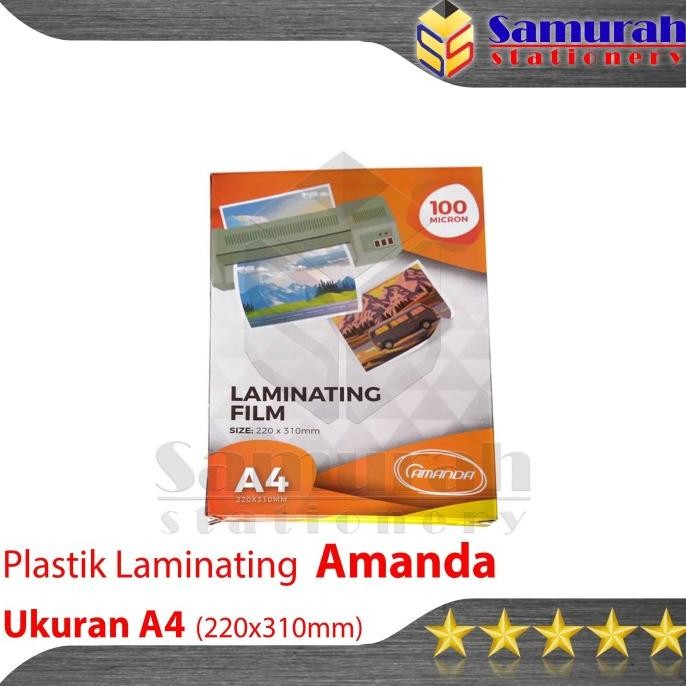 

Plastik Laminating Film A4 Amanda 100 Micron - 100 lembar 220 x 310 mm