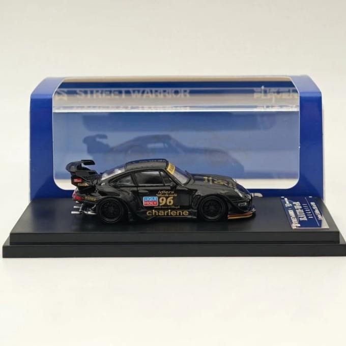 Promo 1:64 Street Warrior Sw Porsche Rwb 993 Charlene Low Tail  Wing #96 Black
