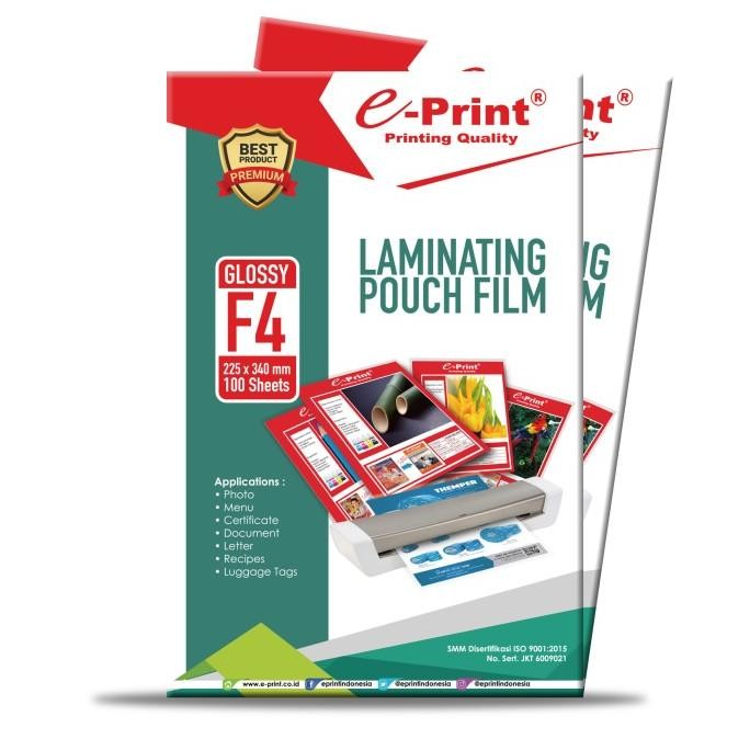 

Plastik Laminating Pouch Film E-Print ukuran F4 ECO Ekonomis