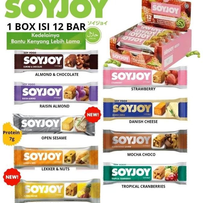 

SOYJOY 1 BOX isi 12 Snack protein Bar Kedelai tenaga recovery lari sepeda olahraga