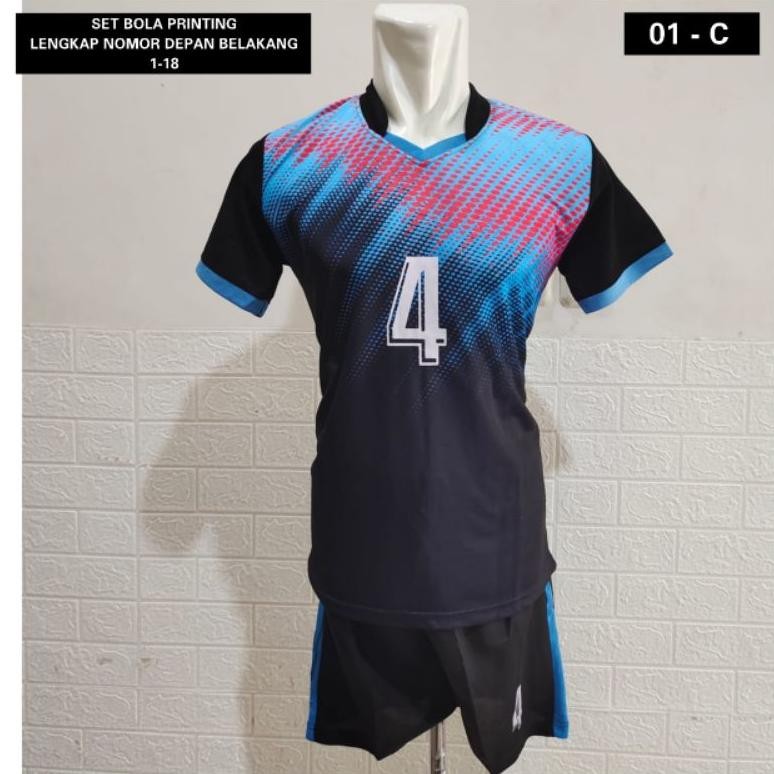 Baju Bola / Celana Bola / Celana Pendek / Kaos Bola Futsal / Kostim Bola 18Stel Murah