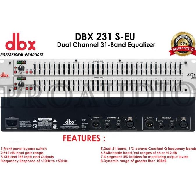 Equalizer Dbx 231 S - Eu / 231S - Eu / 231 S-Eu / 231S-Eu / 234Xl Dual Channel 31 Band Original Resm