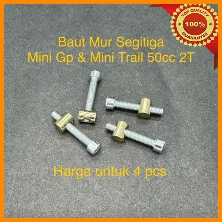 [VIP] BAUT + MUR SEGITIGA MINI GP - MINI TRAIL 50CC 2T MESIN TARIK - 4PCS