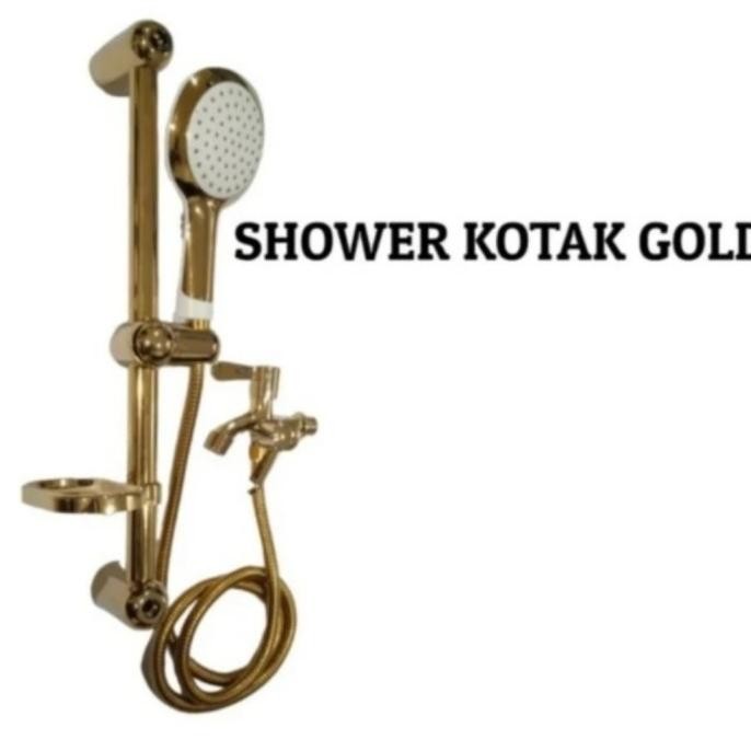 PAKET RAIL SHOWER SET GOLD + KRAN CABANAG EMAS MODEL TOTO/ TIANG SHOWE