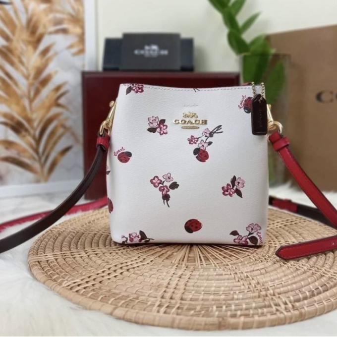 Sale Mini Town Bucket Bag With Ladybug Floral Print