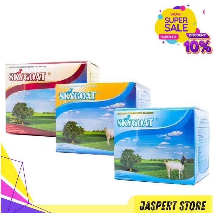 

SKY GOAT SUSU KAMBING ETAWA BUBUK ORIGINAL SKYGOAT 1 BOX ISI 10 SACHET BY JASPERT STORE BEST PRODUCT !