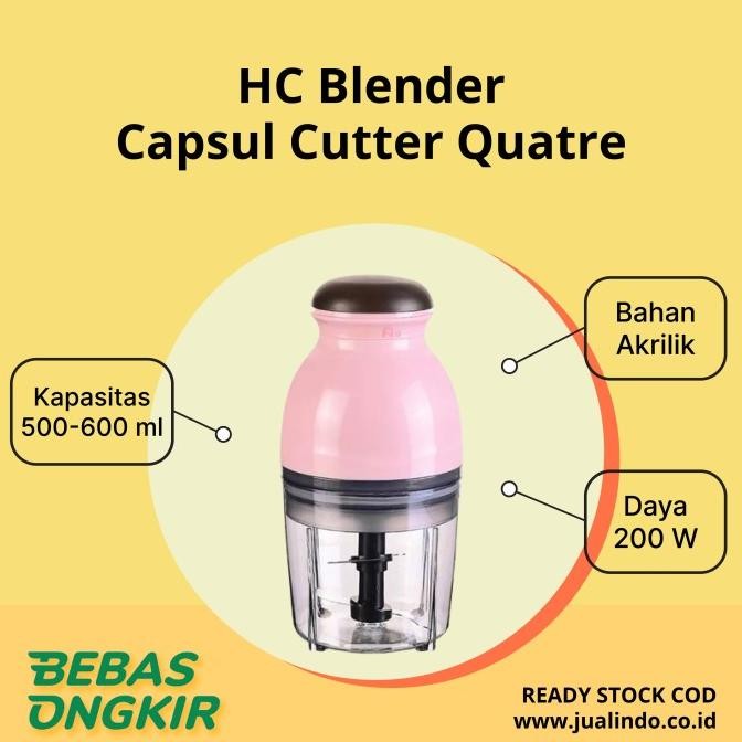 HC Blender capsul Cutter quatre/Blender kapsul serbaguna - Pink