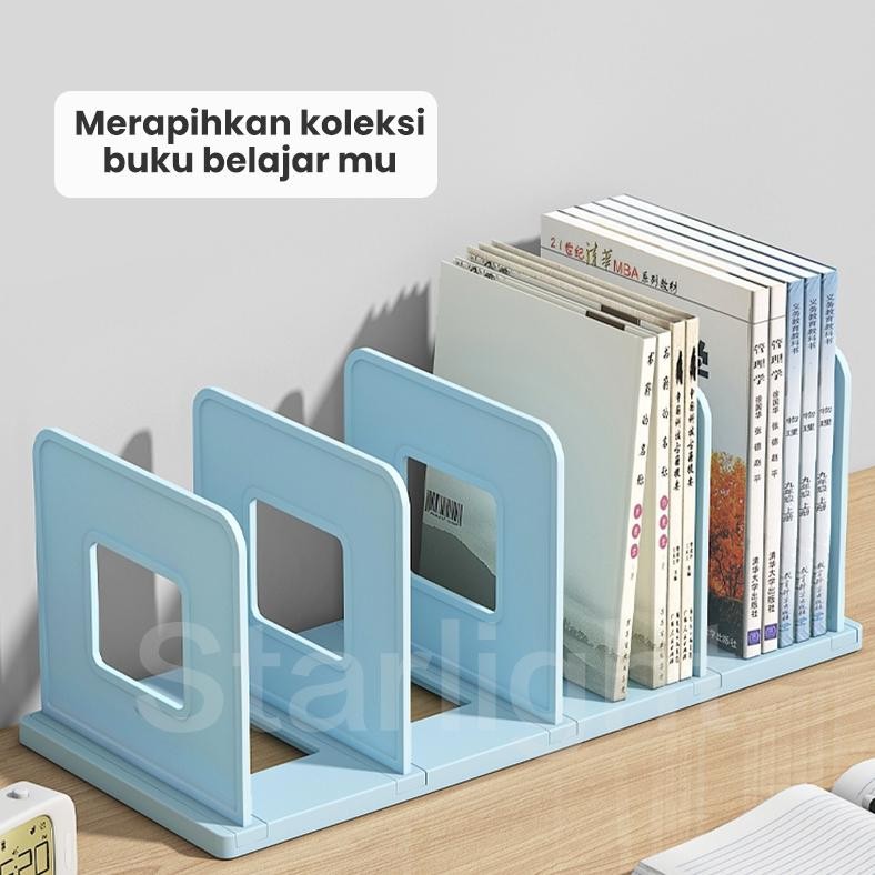 Penyangga / Tempat Buku Meja Minimalis Rak Pembatas Buku Sekat Rak Buku Plastik Foldable Desktop Box