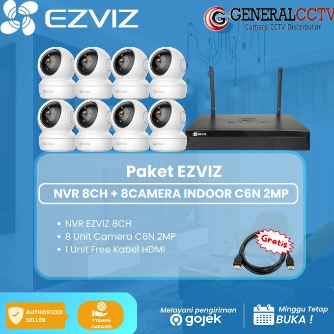 Murah Paket Ezviz Nvr 8Ch + 8Camera Indoor C6N 2Mp
