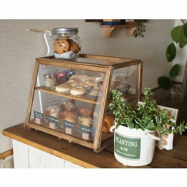etalase roti kue cafe resto warung food display makanan kayu kaca