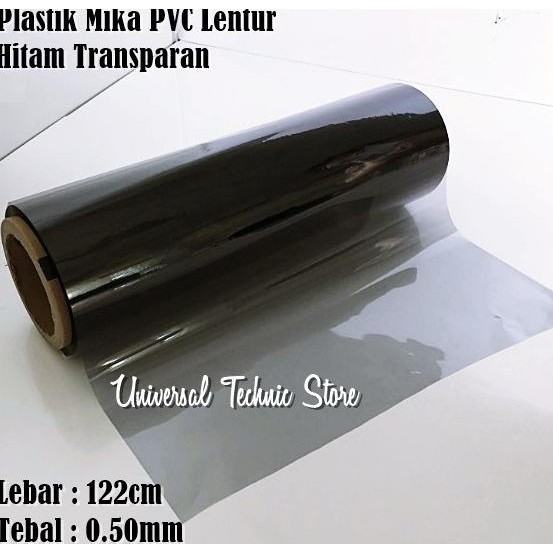 Plastik Mika Lentur PVC Warna Hitam Lebar 122cm Tebal 0,50mm murah