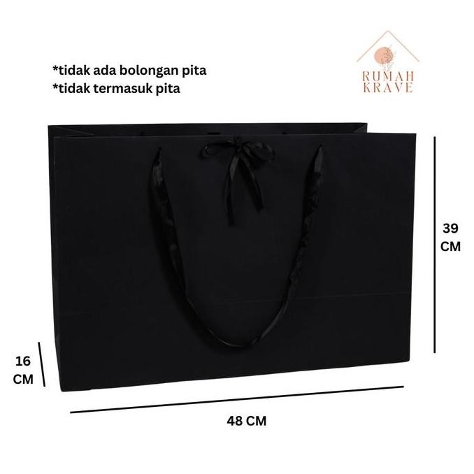 

RUMAH KRAVE - Paperbag 50cm Putih List Hitam Tas Souvenir Besar murah