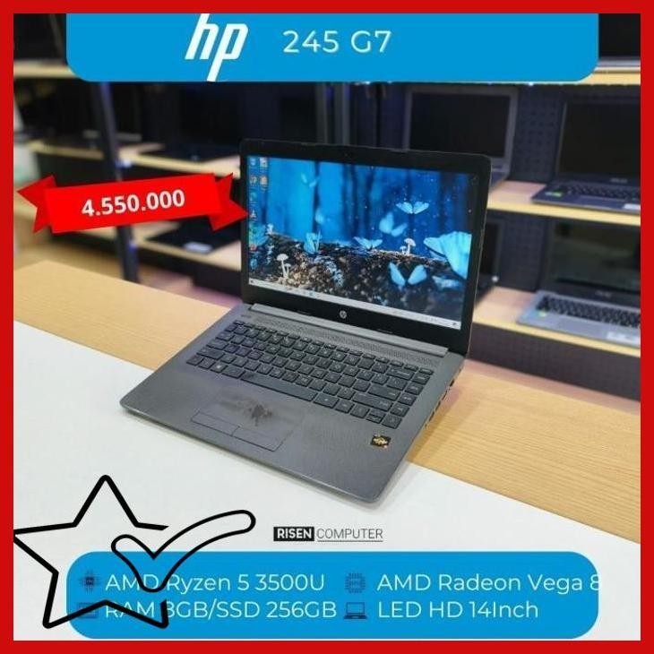 [SLS] Laptop HP 245 G7 AMD Ryzen 5 3500U RAM 8GB SSD 256GB HD 14inch Notebook Second Seken Bekas Bag