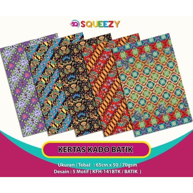 

KERTAS KADO BATIK KIKY 1 PACK ISI 50 LBR murah