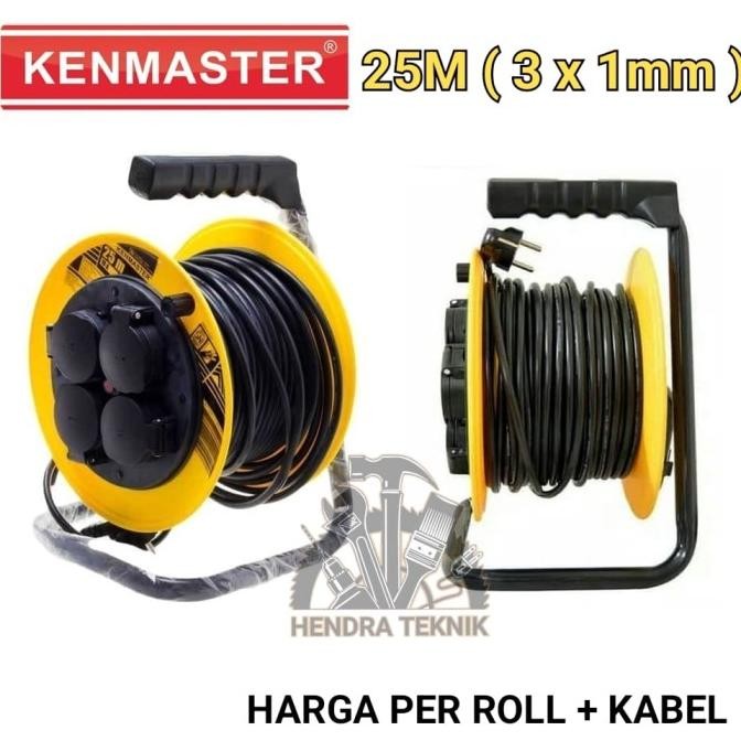 Kabel Rol Sni 25 Meter 4 Lubang Gulungan Kabel Stop Kontak Listrik 3X1 New Stok