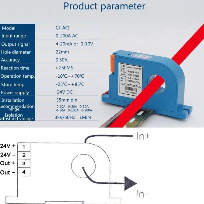 Current Transducer ( Output Current : 4-20Ampere ) New Stok