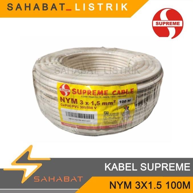 Kabel Listrik Supreme Nym 3X1.5 100M 3X1,5 New Stok