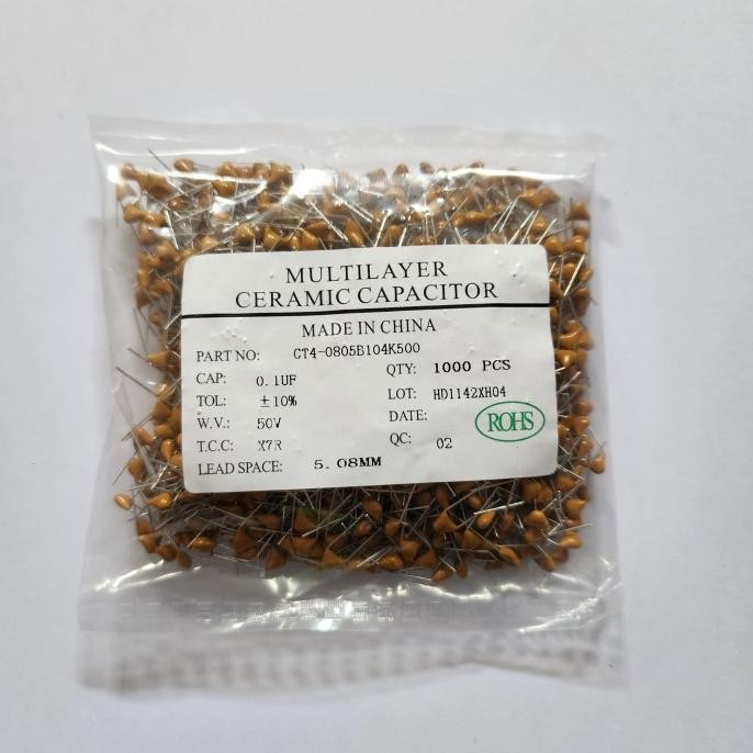 Capacitor Kapasitor Multilayer 104 100N 50V 1000 Pcs New Stok