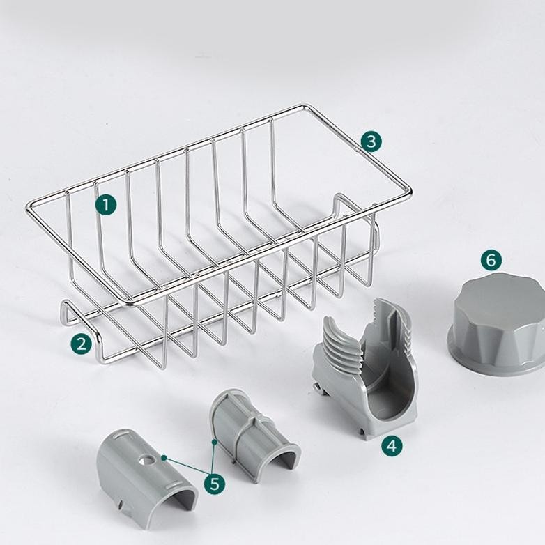 Rak Wastafel Tempat Sabun Cuci Piring Holder Stainless Rak Sabun Cuci Tangan HRM105