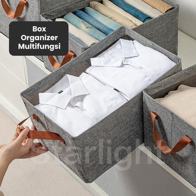 Tempat Penyimpanan Baju Tas Foldable Storage Box Clothing Organizer Keranjang Penyimpanan Lipat Pers