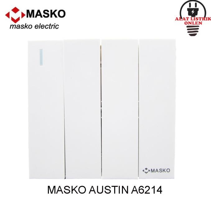 Promo MASKO IB SAKLAR 4 GANG PUTIH A - 6214 (A-6214) AUSTIN SNI ORI COD