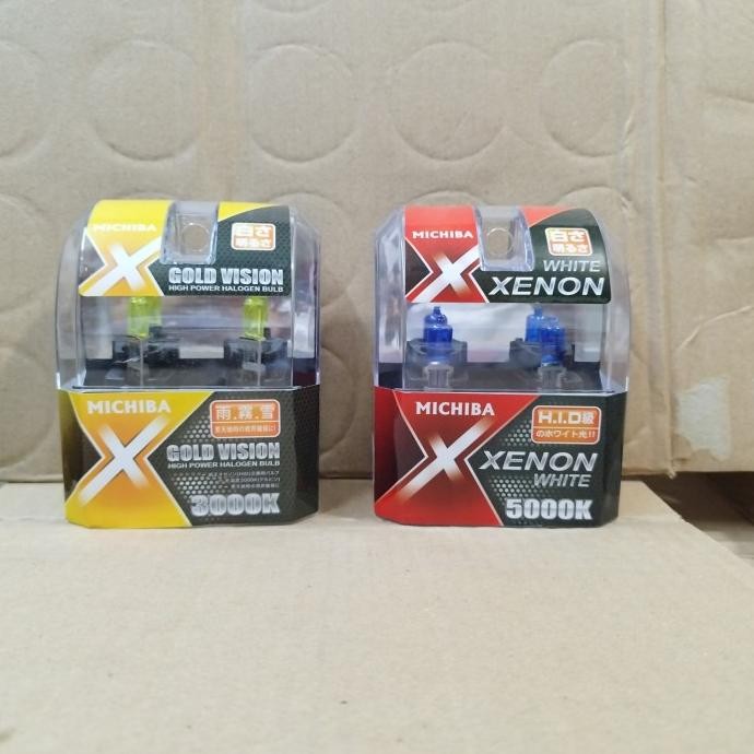 Bohlam Halogen H1 H3 Xenon Kuning Goldvision Michiba Restock