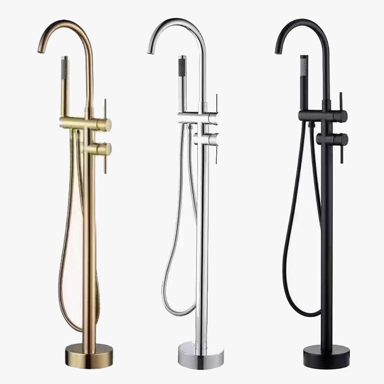 Kran Bathtub Standing Black & Gold Elegant