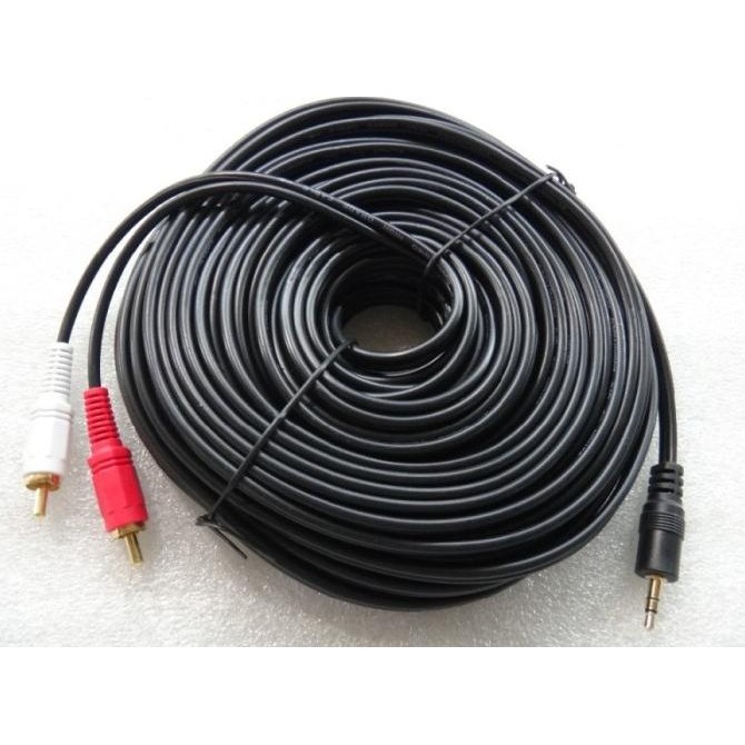 KABEL AUDIO TO RCA 2 GOLD PLATED 20M (1-2) / JACK 3.5 - 2 RCA 20 METER