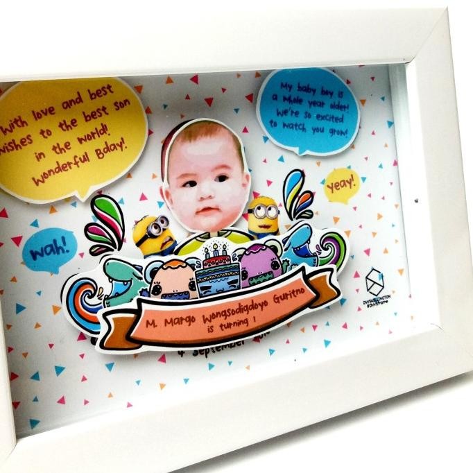 HARGA DISKON Bingkai Doodle Art Monsters Pop Up Frame Birthday Portrait