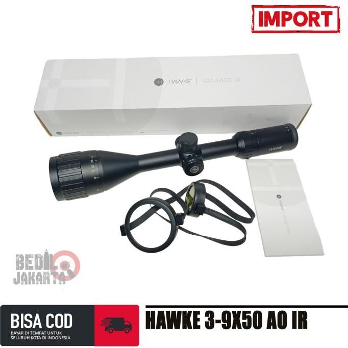 Terlaris Telescope Hawke 3-9x50 AO IR Teleskop Hawke Ir Retikel Tahan Getar SALE
