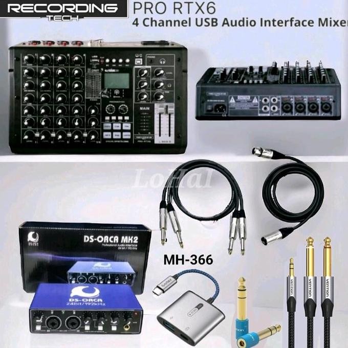 Paket Mixer Recording Tech Pro Rtx6 Ds Orca Mk2 Otg Kabel Livd Streaming Recording Original Co