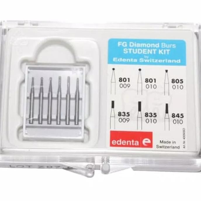 Bur Diamond Set 6 FG Edenta - Bur High Speed