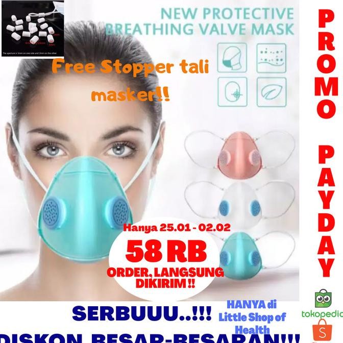 MASKER SILIKON KN95 TRANSPARAN PREMIUM IMPORT TERMURAH