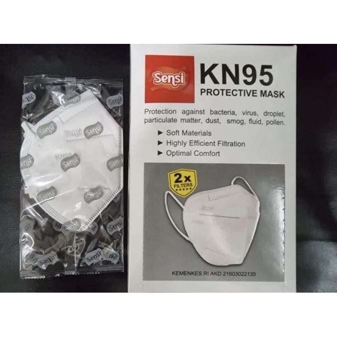 MASKER SENSI KN95 ISI 20 5 PLY ORI SENSI PUTIH TERMURAH
