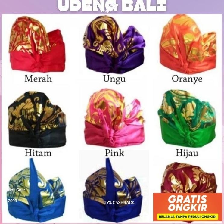 Udeng Bali Kotak- Kotak Poleng/Ikat Kepala Bali/Udeng Setehah Jadi/Udeng Jadi Bali Siap Kirim Origin