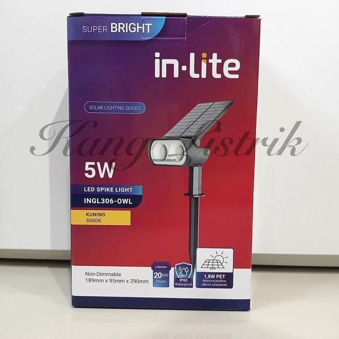In Lite Lampu Taman Solar Led Spike Light 5W Inlite / Lampu Sorot Solar Taman Ditancap Inlite Ingl30