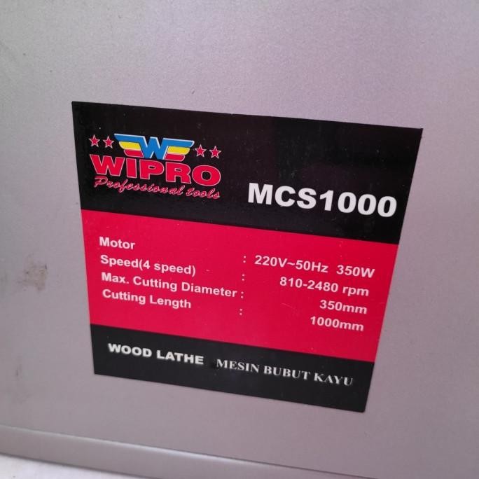 Wipro MCS-1000 Mesin bubut kayu 1000mm Wood lathe 1 meter MCS1000 murah