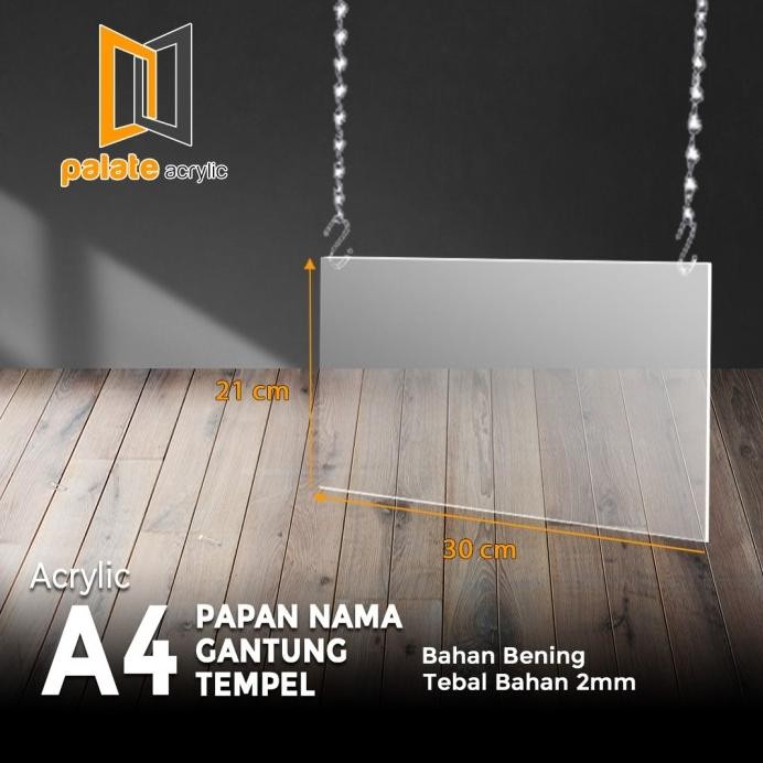 

ready acrylic Papan nama gantung tempel a4 tebal 2mm PREMIUM murah