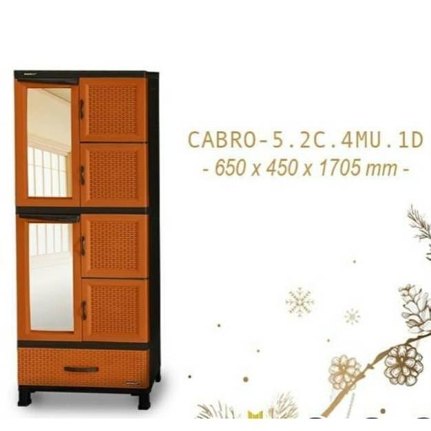 Lemari pakaian plastik kaca cermin napolly gantung rak cabsul 1-G88