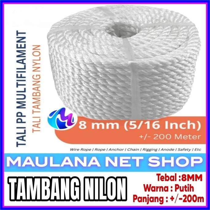 

Tali Tambang Nilon 8Mm Maulana Net Shop - Harga Per 1 Rol - Panjang 220M Co