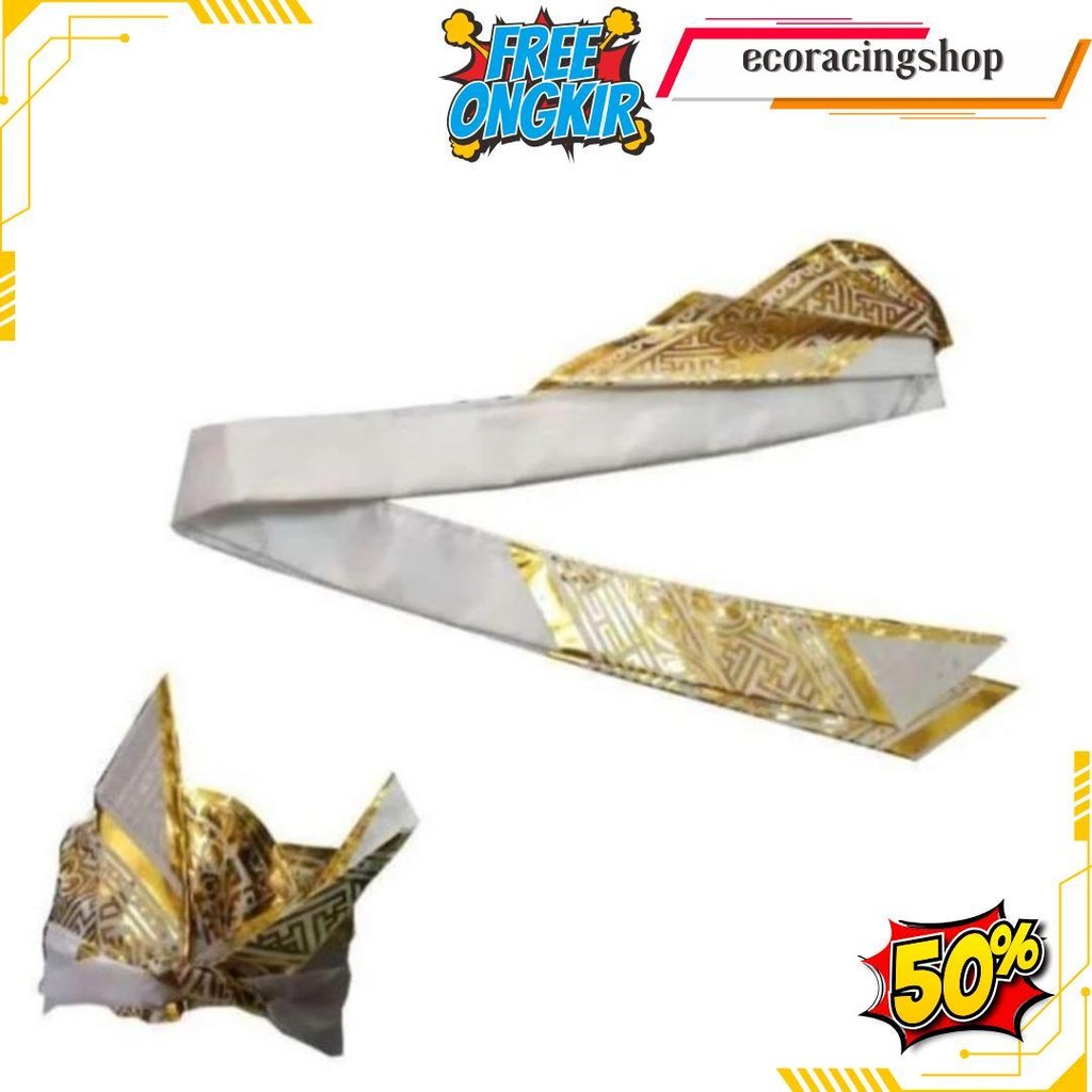 Udeng Bali Putih _ Iket Bali Prada Iket Sendiri Praktis Cod