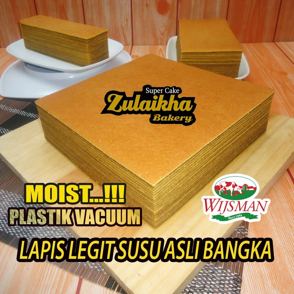 

HJ Lapis legit susu khas bangka asli super wisman ukuran 5 x 20 cm